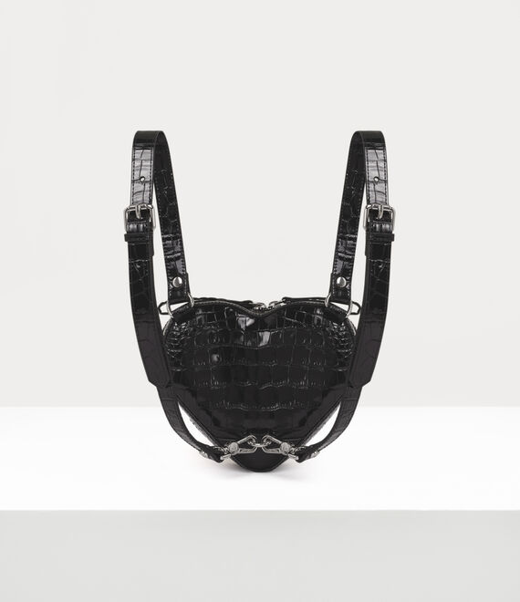 Vivienne Westwood Ella Heart Mini Backpack in BLACK